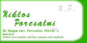 miklos porcsalmi business card